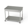 Masă de lucru din inox cu raft pe roți 180x70x85 cm | FORGAST