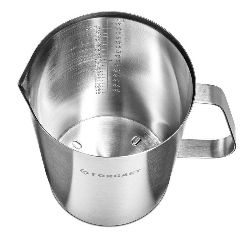 Cană gradată din oțel inoxidabil, capacitate 2 l | FORGAST FG11029