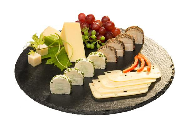 Placă pentru prezentarea preparatelor din ardezie MORRA 32x32x2.5 cm | APS 975