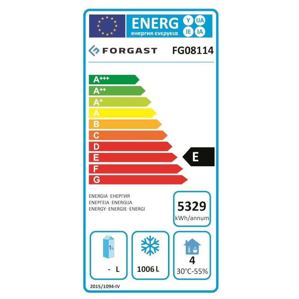 Congelator cu 2 uși GN 2/1 1476 l, oțel inoxidabil FORGAST FG08114