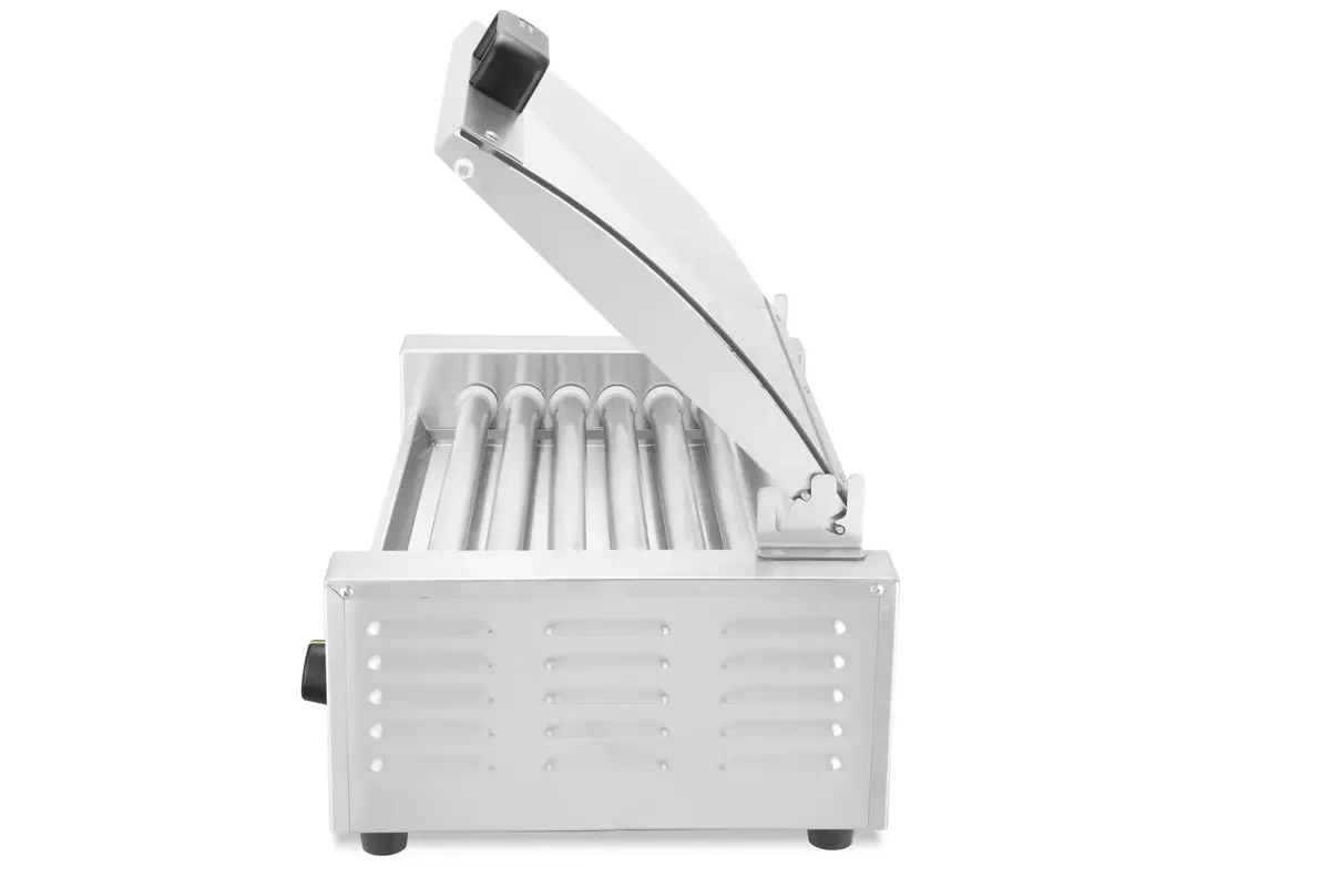 Aparat de încălzit crenvurști cu role, cu o singură zonă și capac, 7 role, 0,62 kW, 230 V | HENDI 268636