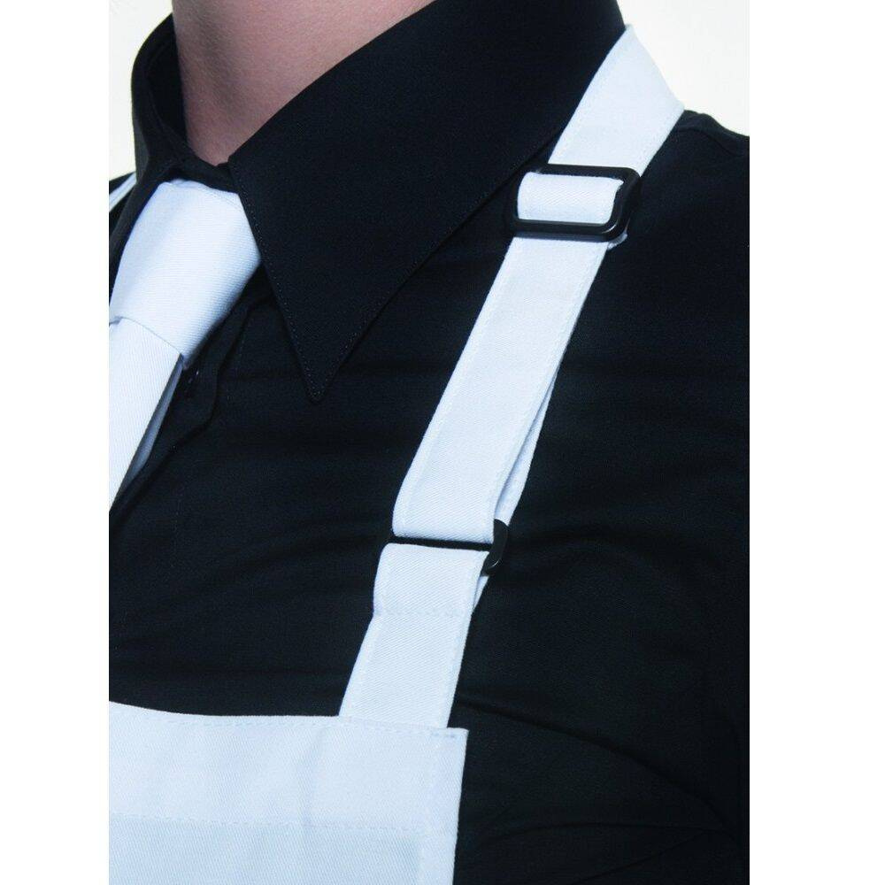 Șorț de bucătar de bază 75 x 90 cm cu buzunar și cataramă alb | KARLOWSKY BLS 5-3-Stck