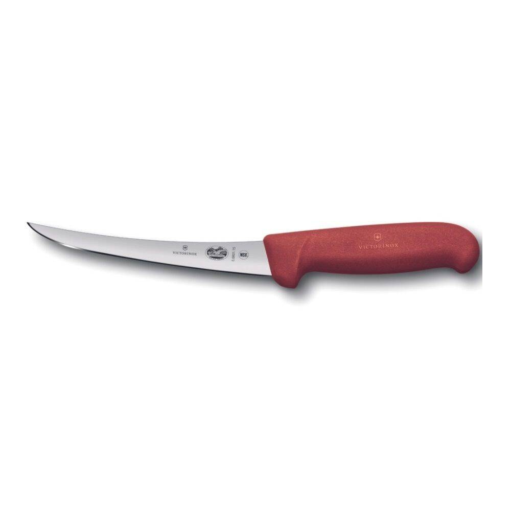 Cuțit pentru tranșare roșu FIBROX - lungime lamă 15 cm | VICTORINOX 5.6601.15