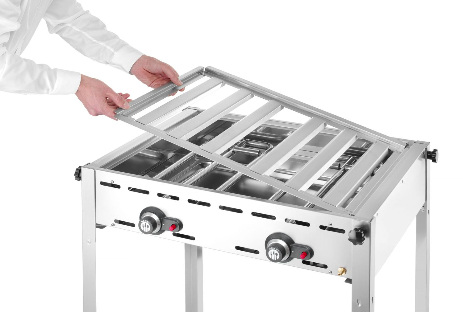 Grătar pe gaz Green Fire Profi Line cu 2 arzătoare HENDI 149508