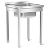 Masă din inox cu chiuvetă cu 1 compartiment 60x60x85 demontabilă | FORGAST FG15334