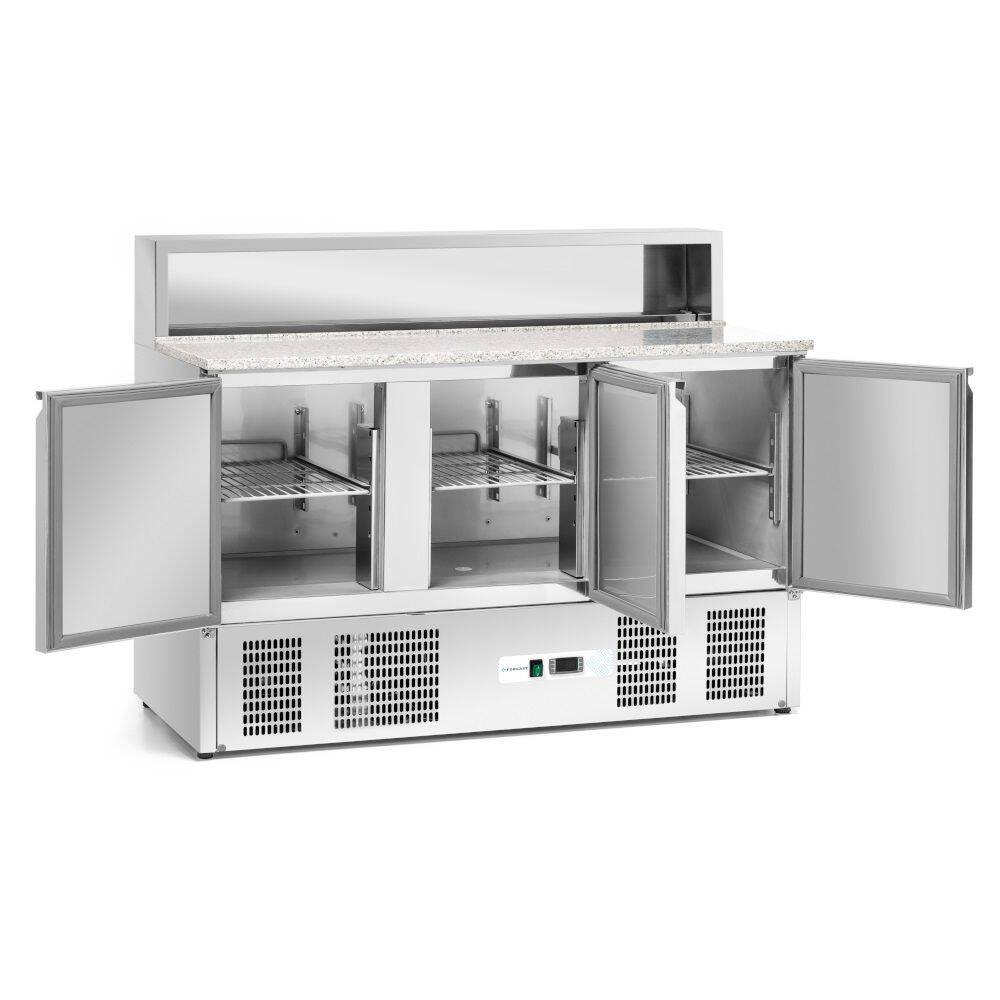 Cărucior frigorific cu 3 uși pentru pizza 400 l, cu extensie | FORGAST FG07203