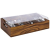 Recipient pentru tacâmuri ACACIA cu capac, maro 51x28x13 cm | APS 11949
