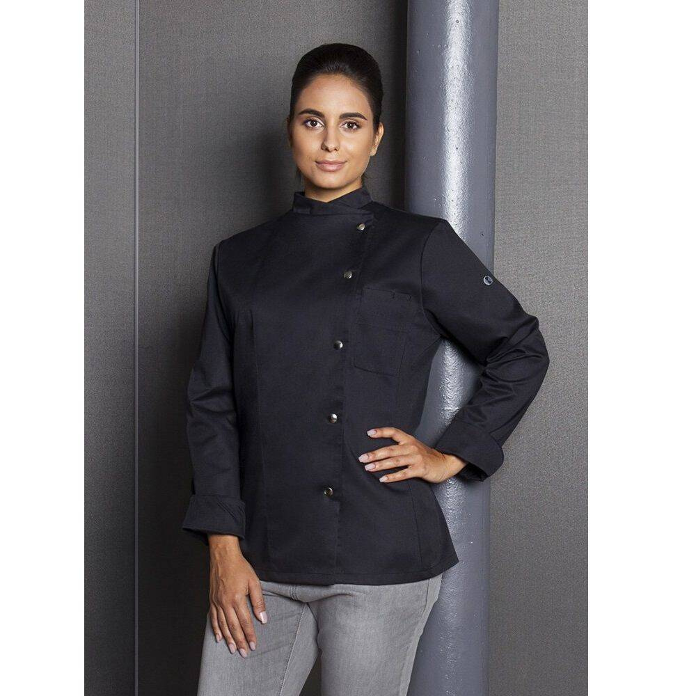 Bluză de bucătar Larissa negru | KARLOWSKY JF 3-1