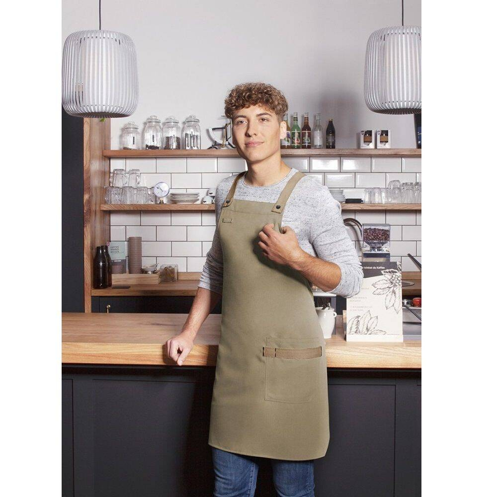 Urban-Look X-Style șorț legat în dungi cu buzunar gri piatră | KARLOWSKY LS 38-85-Stck