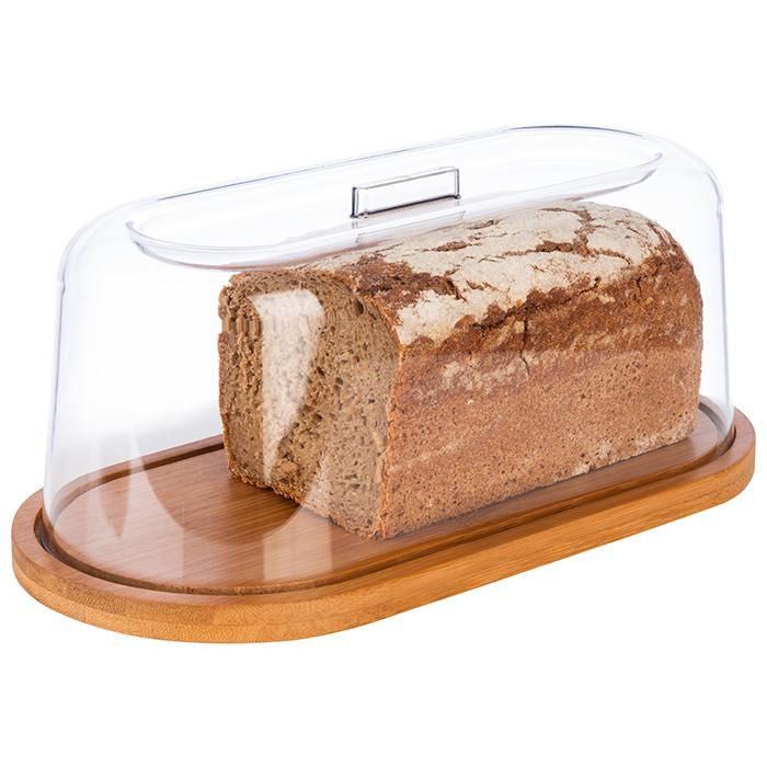 Tavă din bambus cu capac din plastic SAN, 28x14x11.5 cm | APS 826