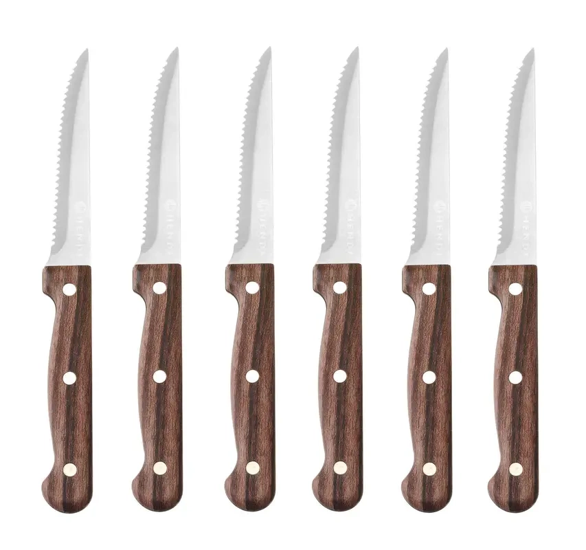 Cuțit pentru friptură Profi Line, 6 buc. 21 cm, maro | HENDI 783085