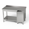 Masă de lucru din oțel inoxidabil cu dulap și raft inferior 130x60x85 cm | FORGAST