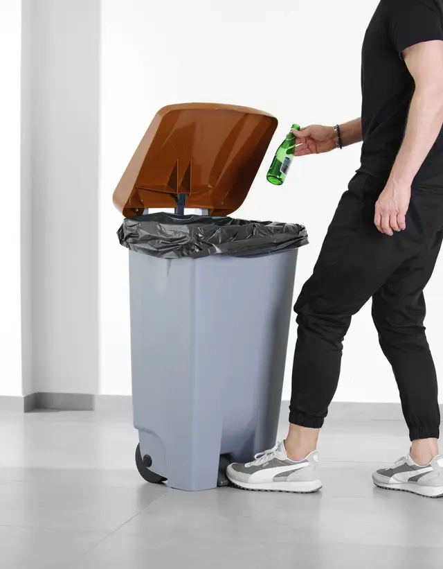 Capac pentru coș de gunoi 120 l, maro | HENDI 873519