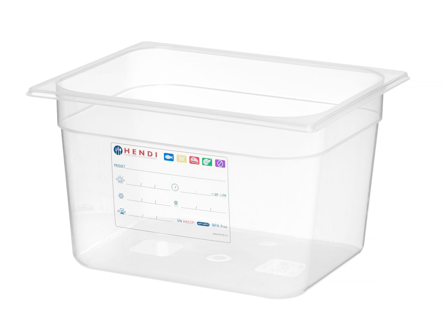 Recipient GN 1/2 adâncime 20 cm din polipropilenă HACCP | HENDI 880159