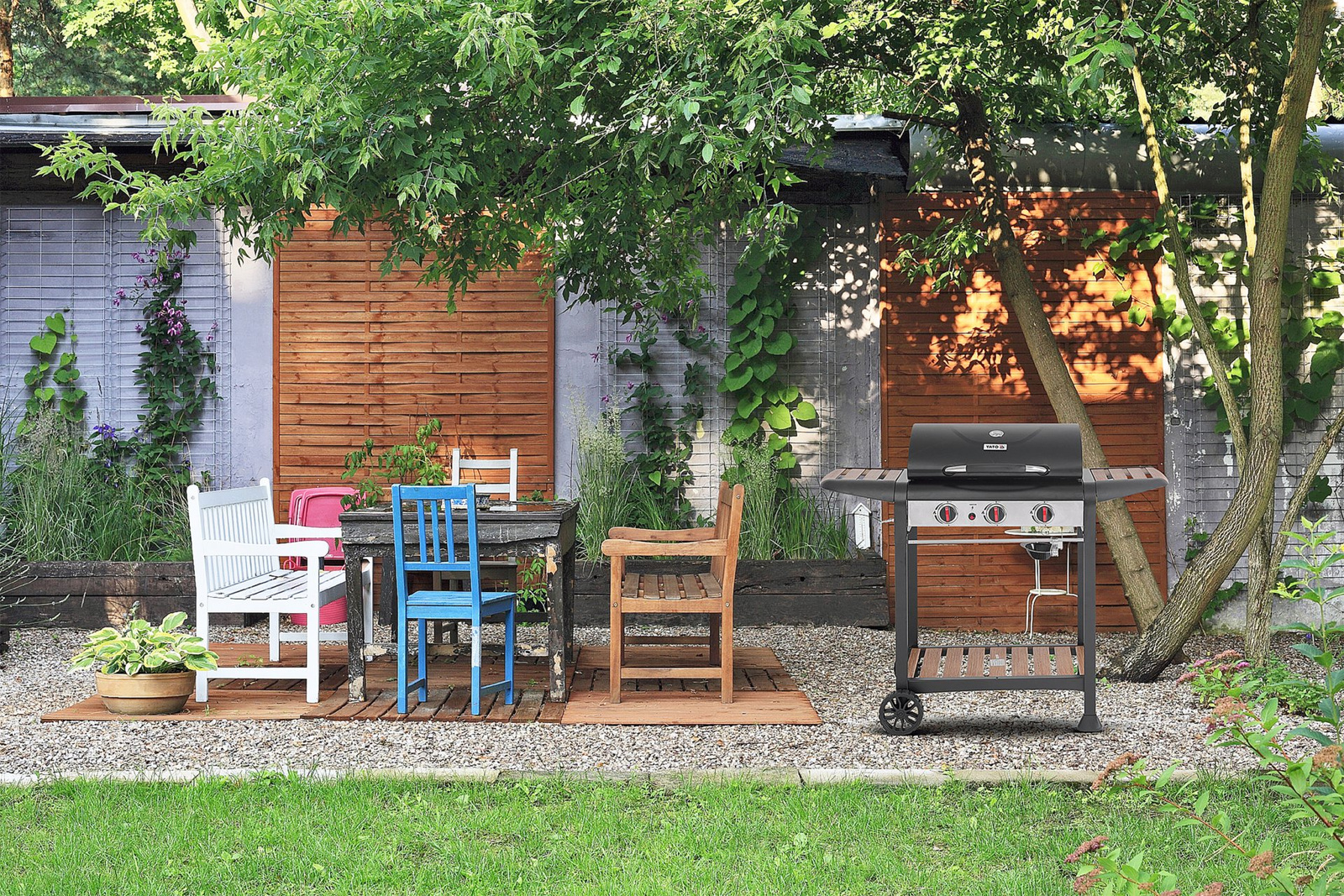 Grătar pe gaz, NATORI 9 kW, 3 arzătoare 60 x 42 cm | YATO YG-20009