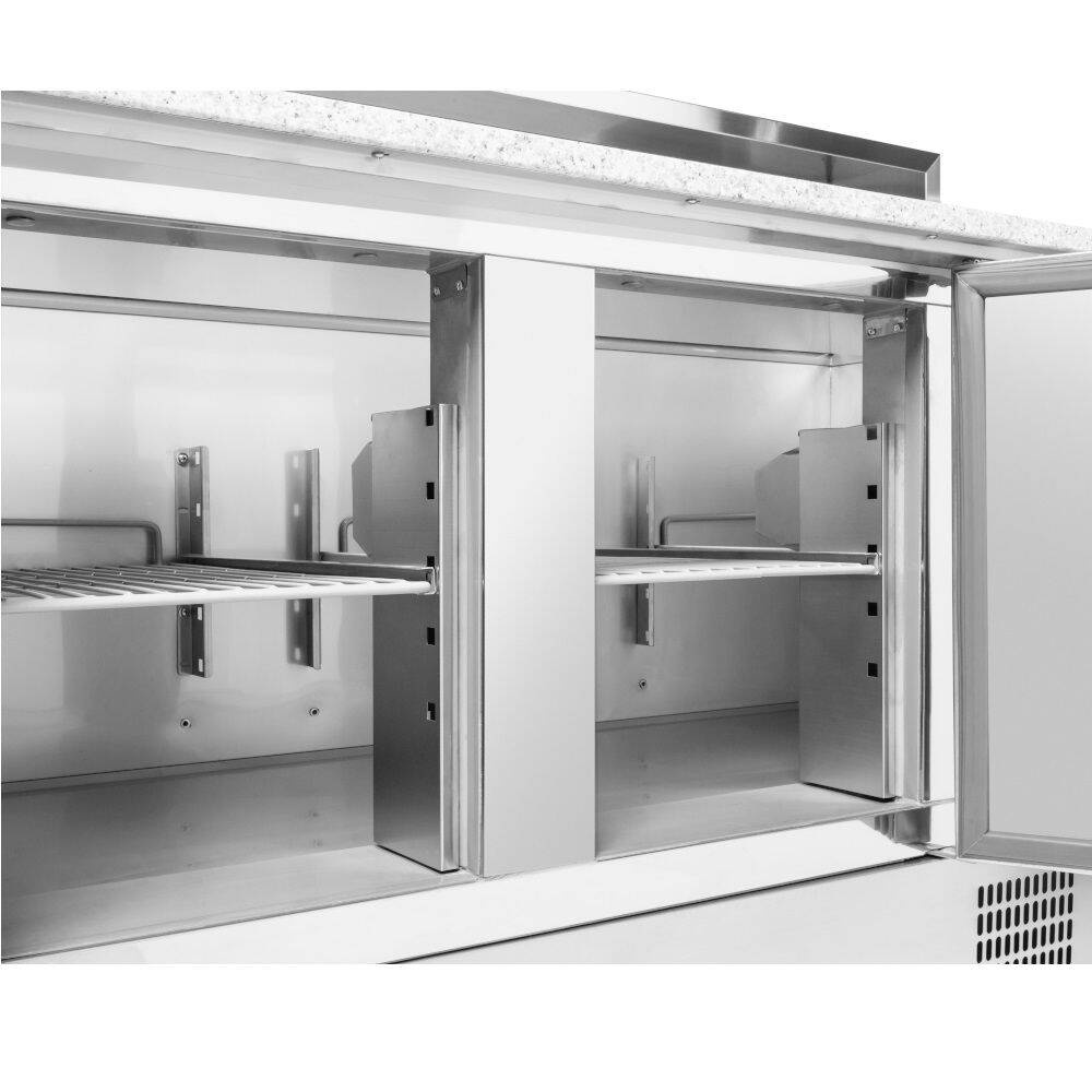 Cărucior frigorific cu 3 uși pentru pizza 400 l, cu extensie | FORGAST FG07203