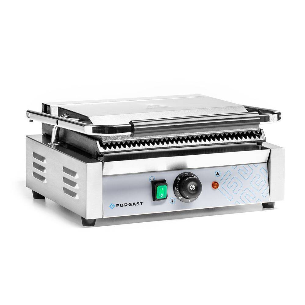 Grătar de contact panini, plăci striate, 2.2 kW | FORGAST FG09201