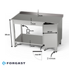 Masă de lucru din oțel inoxidabil cu dulap și raft inferior 110x60x85 cm | FORGAST