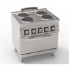 Aragaz electric pentru catering, 4 plite cu cuptor GN1/1 | TECNOINOX 716084