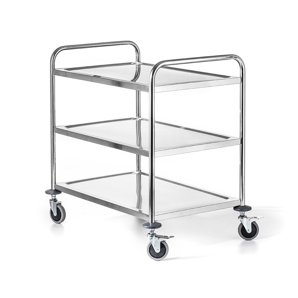 Cărucior pliabil cu 3 rafturi din oțel inoxidabil FORGAST FG01003