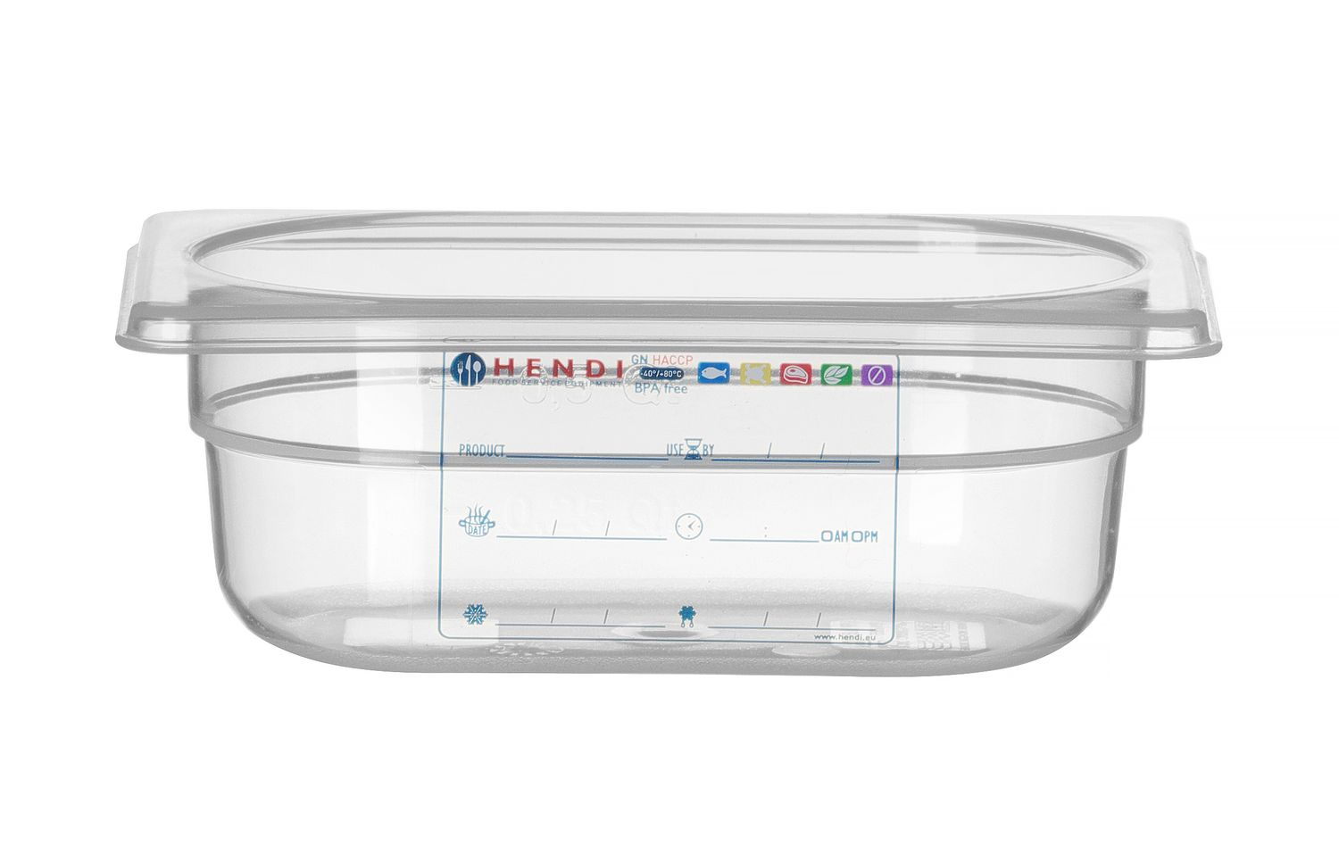 Recipient GN 1/9 adâncime 6,5 cm din polipropilenă HACCP | HENDI 880562