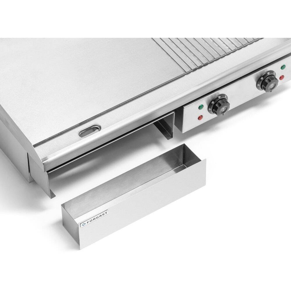 Plită electrică de grătar netedă-striată, 72.8x40 cm, 4.4 kW | FORGAST FG09104