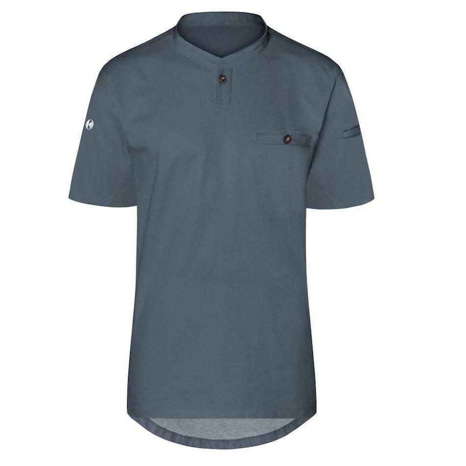 Cămașă de bucătar cu mânecă scurtă antracit | KARLOWSKY TM 5-5