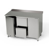 Masă de lucru din oțel inoxidabil cu 2 dulapuri și 2 sertare bloc 160x60x85 cm | FORGAST