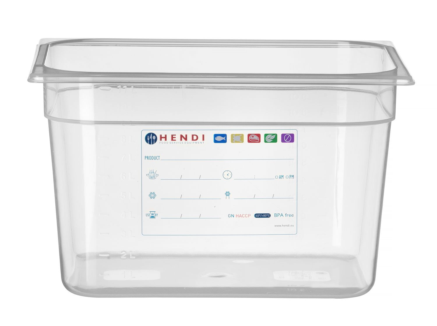 Recipient GN 1/2 adâncime 20 cm din polipropilenă HACCP | HENDI 880159