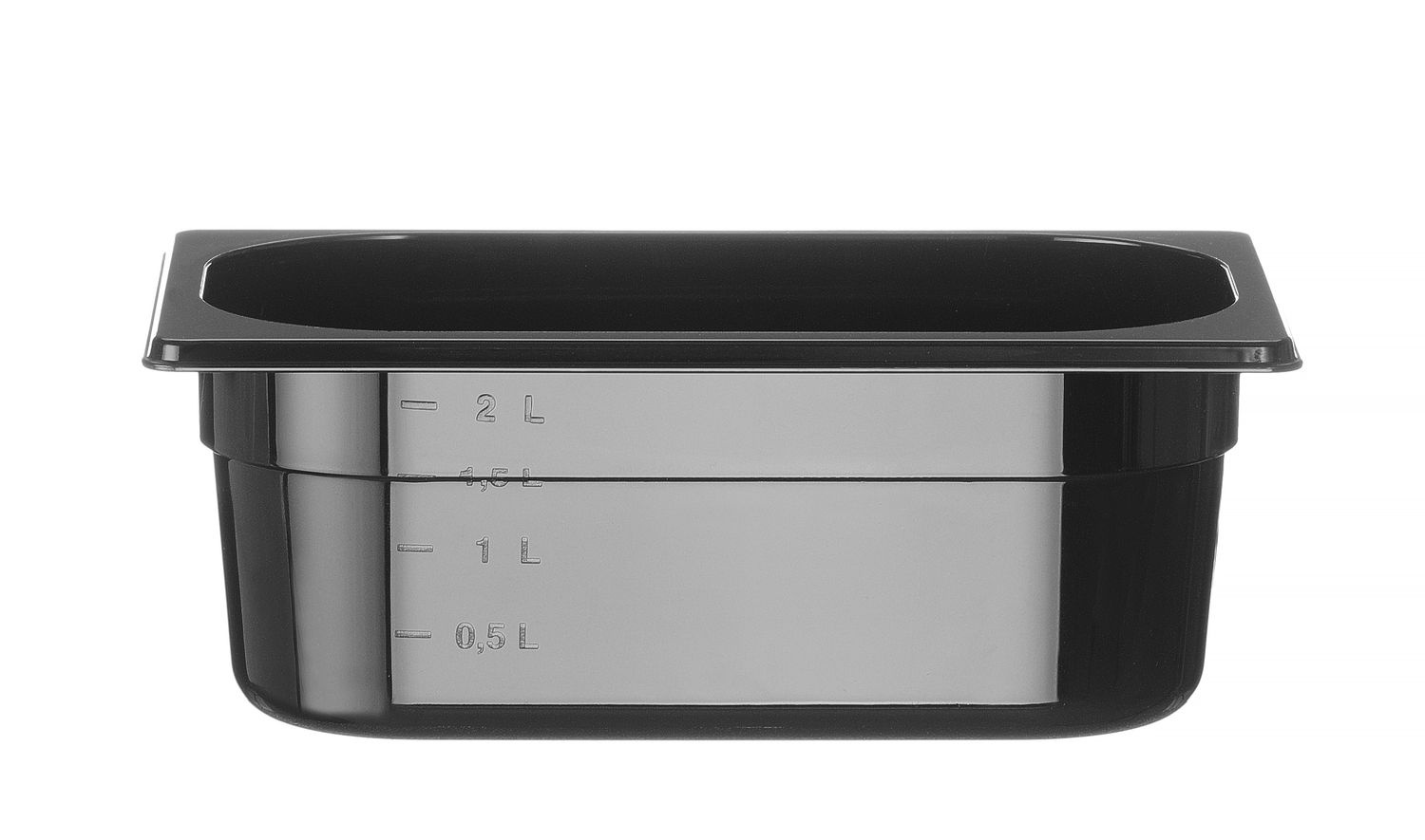 Recipient GN 1/4 adâncime 10 cm din policarbonat negru | HENDI 862629