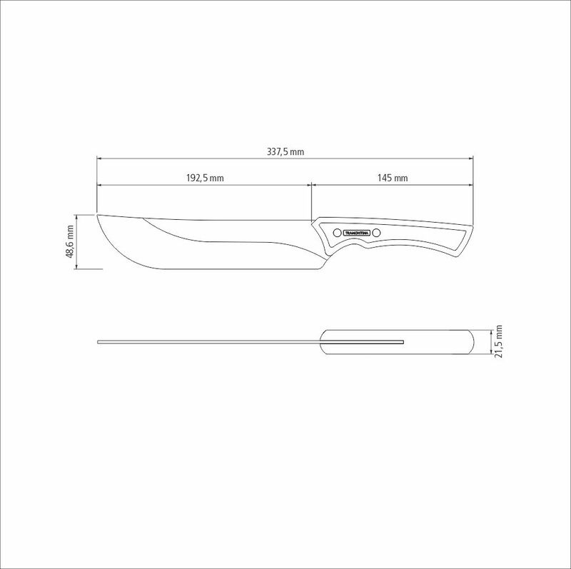 Cuțit pentru carne CHURRASCO BLACK, 25 cm | TRAMONTINA 22844-110