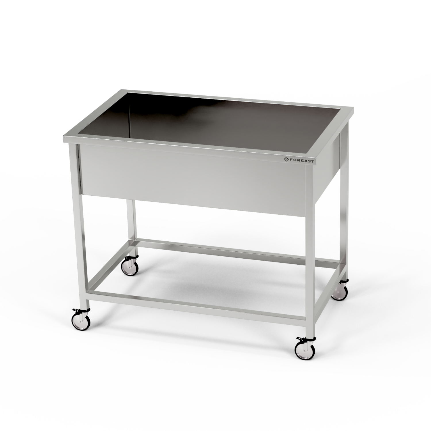 Piscină mobilă din oțel inoxidabil (adâncă. 30 cm) 120x60x85 cm | FORGAST