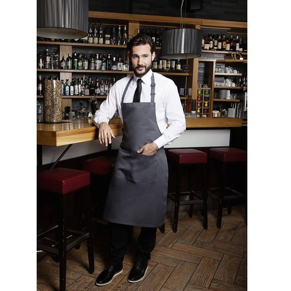 Șorț de bucătar de bază 75 x 90 cm cu buzunar și cataramă antracit | KARLOWSKY BLS 5-5-Stck