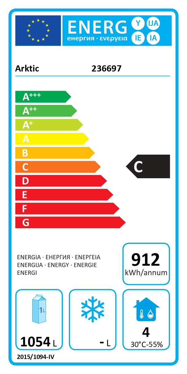 Dulap frigorific cu 2 uși, GN 2/1 oțel inoxidabil 1054 l | ARKTIC 236697