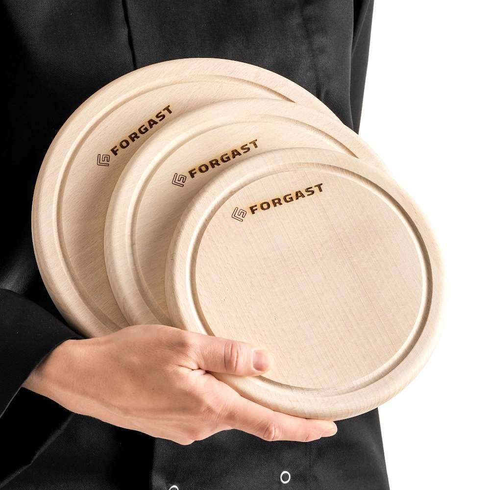 Placă rotundă din lemn cu șanț 20 cm | FORGAST FG12646