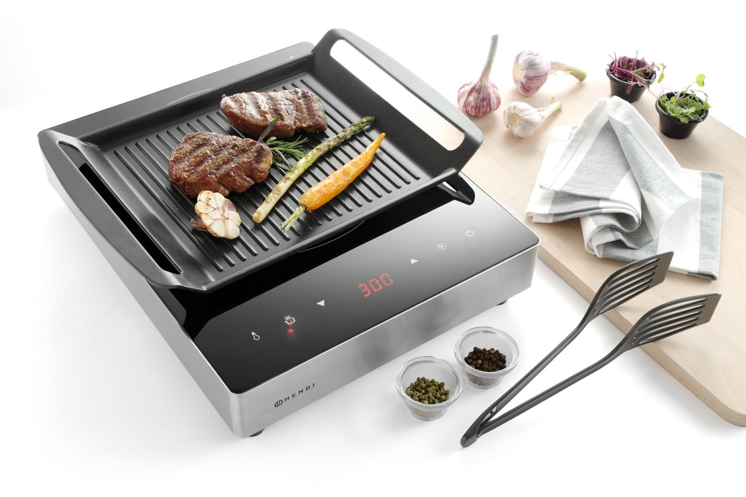 Tavă canelată pentru plite cu inducție | HENDI 629130