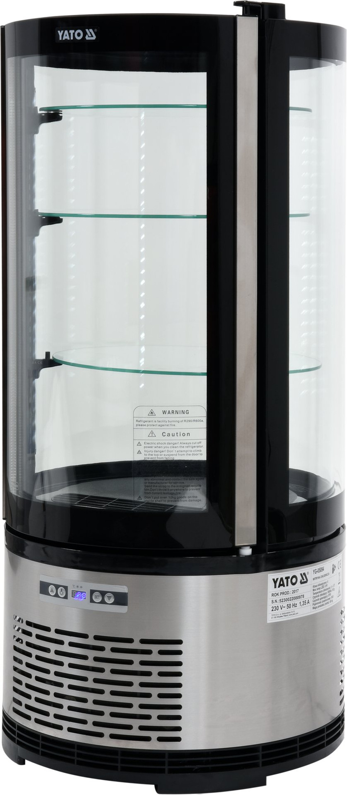 Vitrină frigorifică 100 l rotundă reglabilă | YATO YG-05094