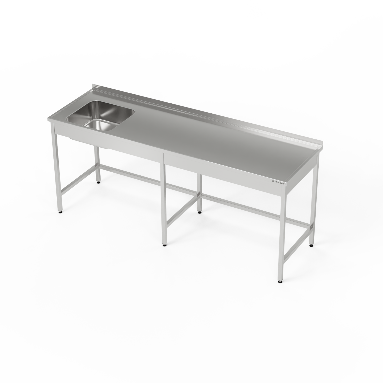 Masă inox cu chiuvetă cu 1 vas 170x60x85 cm | FORGAST