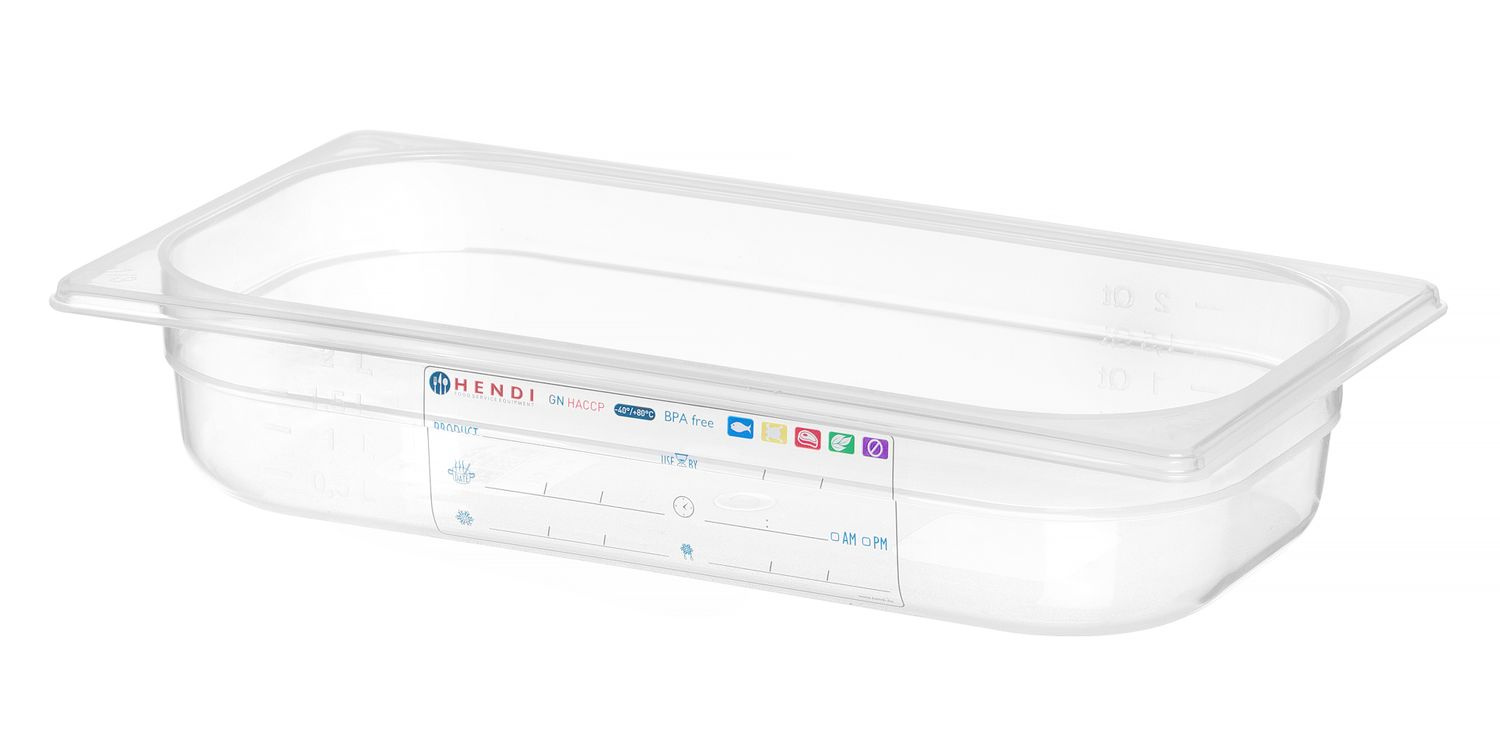 Recipient GN 1/3 adâncime 6,5 cm din polipropilenă HACCP | HENDI 880289