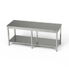 Masă de lucru centrală din oțel inoxidabil cu raft 220x80x85 cm | FORGAST