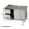 Masă de lucru din oțel inoxidabil cu dulap și bloc de sertare 260x70x85 cm | FORGAST