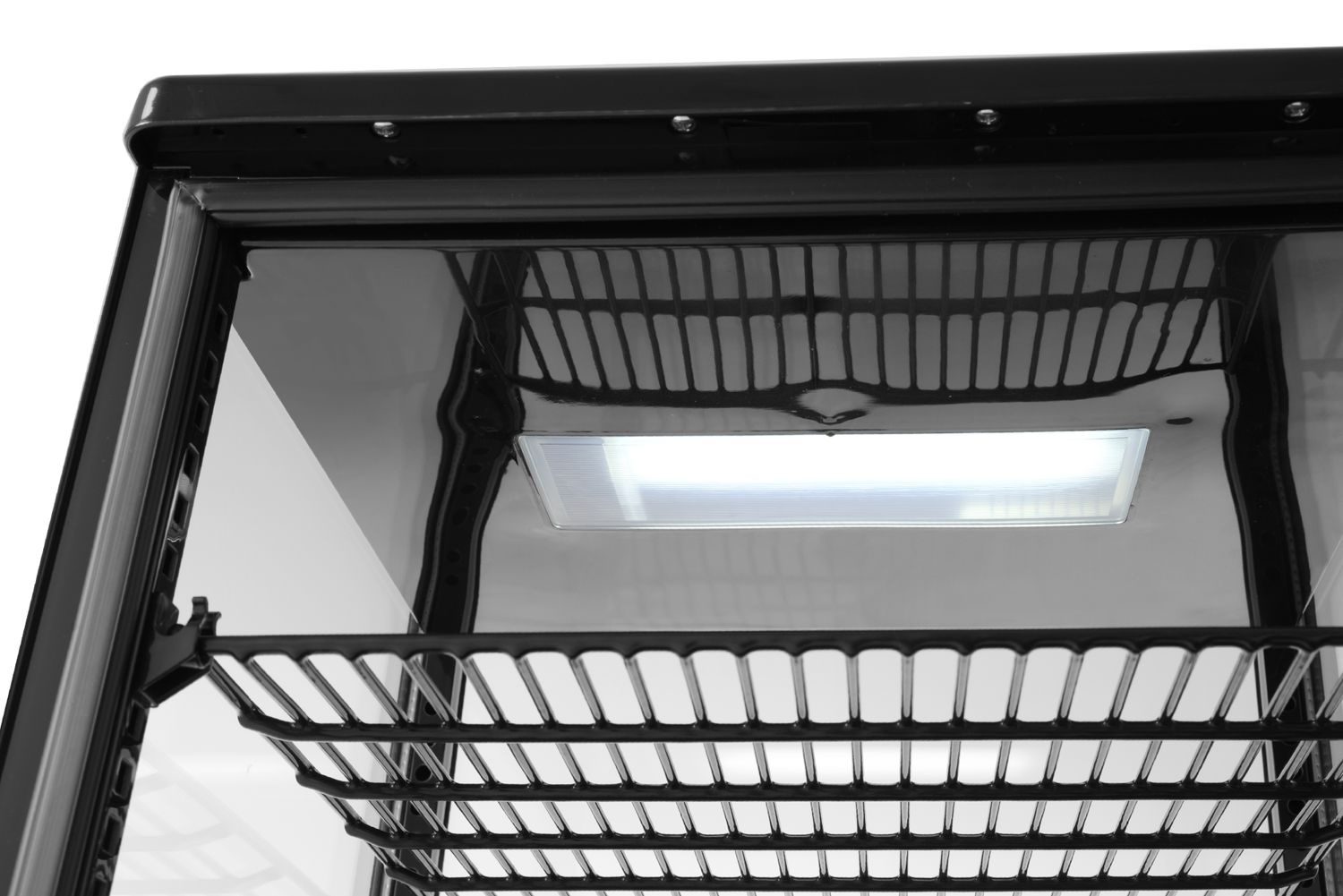 Vitrină frigorifică 68 l neagră, LED, răcire dinamică | HENDI 233238