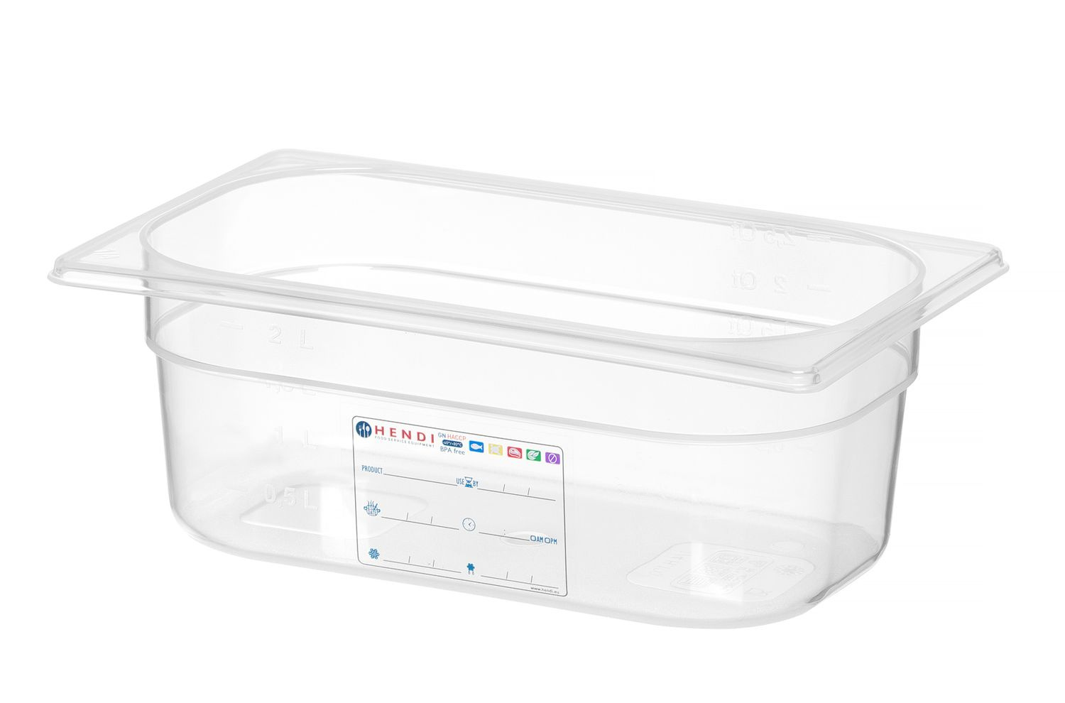 Recipient GN 1/4 ad. 10 cm din polipropilenă HACCP | HENDI 880371