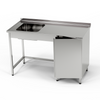 Masă inox cu chiuvetă cu 1 vas și dulap 180x70x85 cm | FORGAST