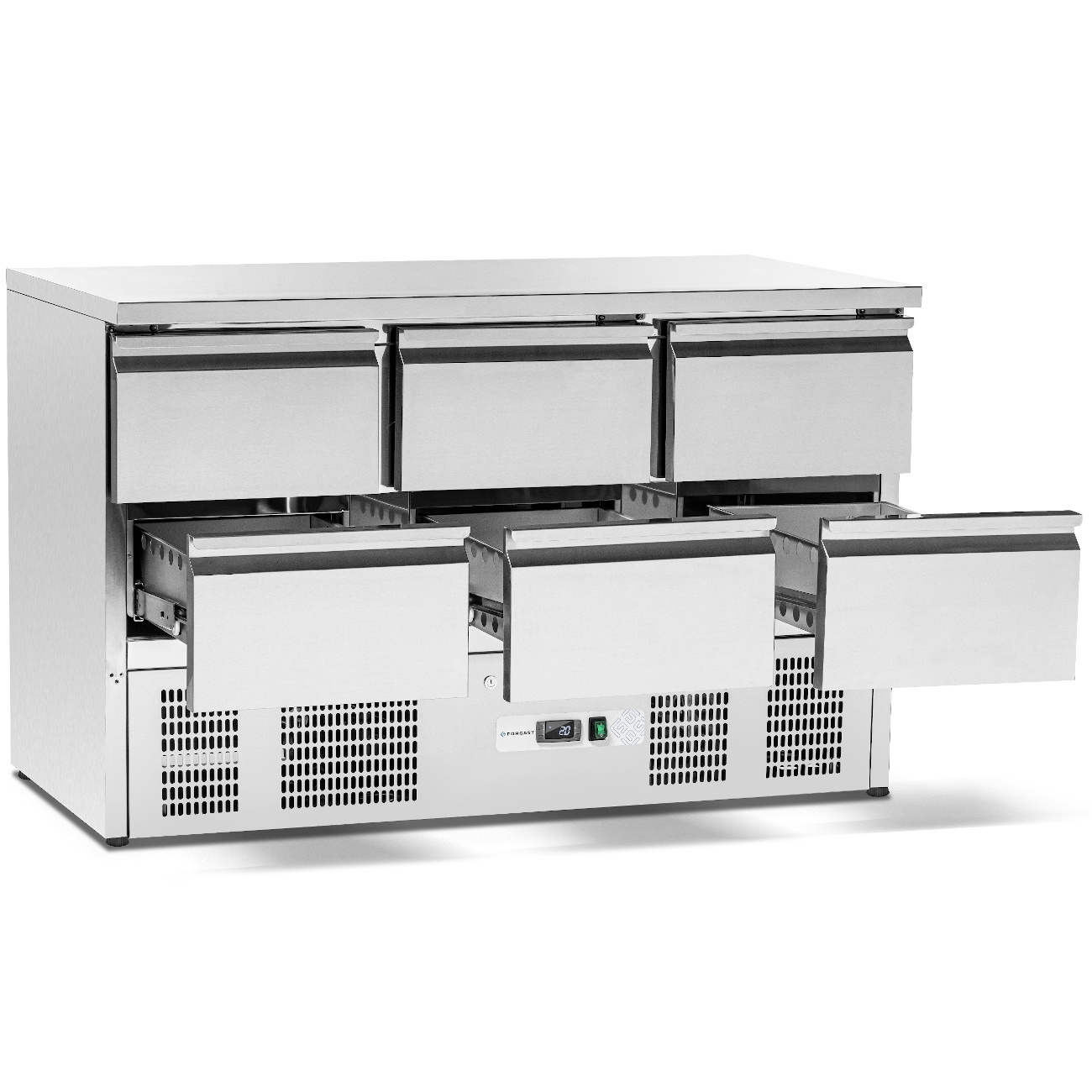 Masă frigorifică cu 6 sertare, 400 l, cu unitate inferioară FORGAST FG07009