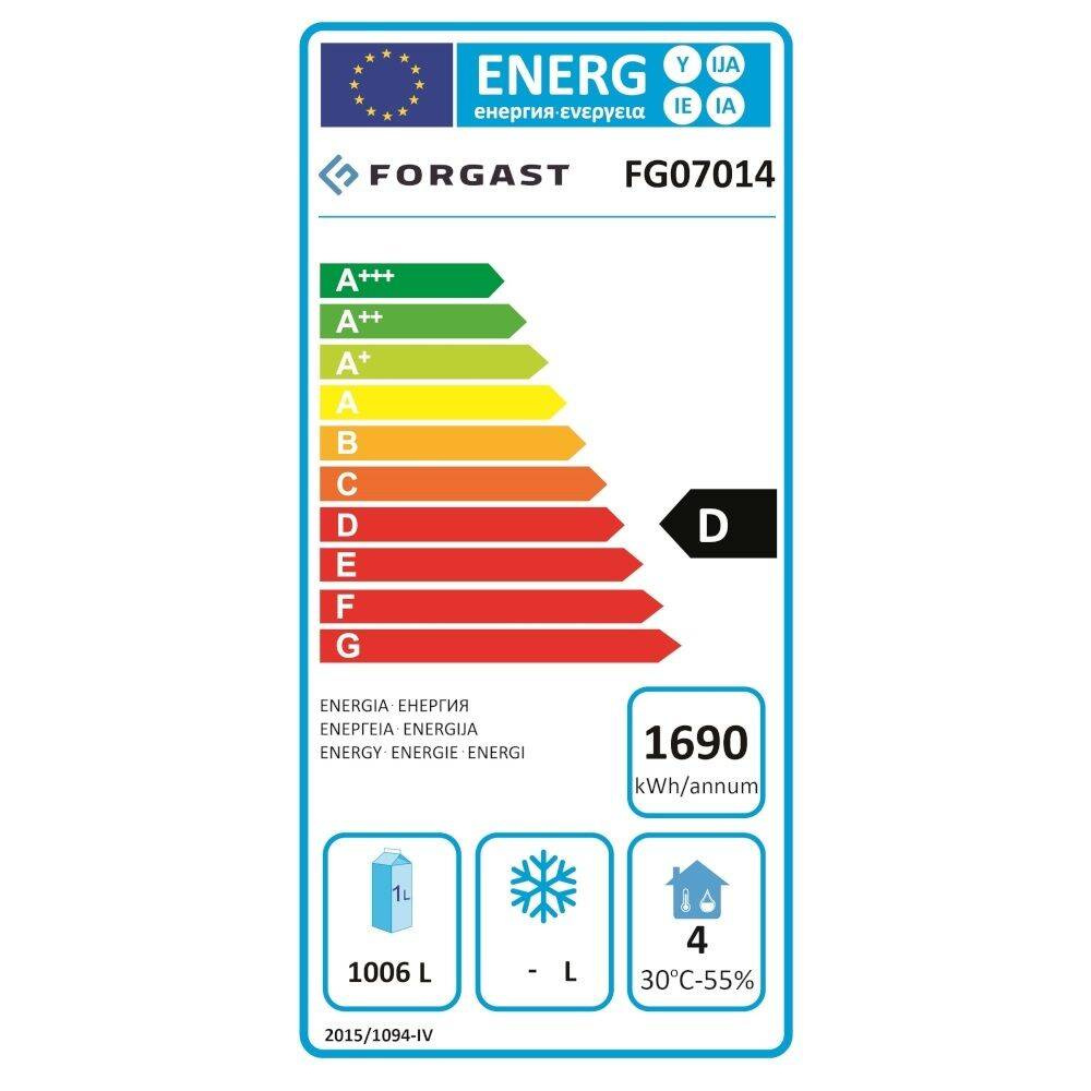 Frigider 2 uși GN 2/1 1476 l, oțel inoxidabil | FORGAST FG07014