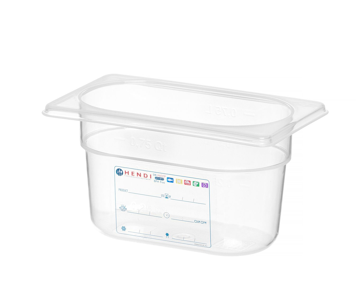 Recipient GN 1/9 ad. 10 cm din polipropilenă HACCP | HENDI 880555