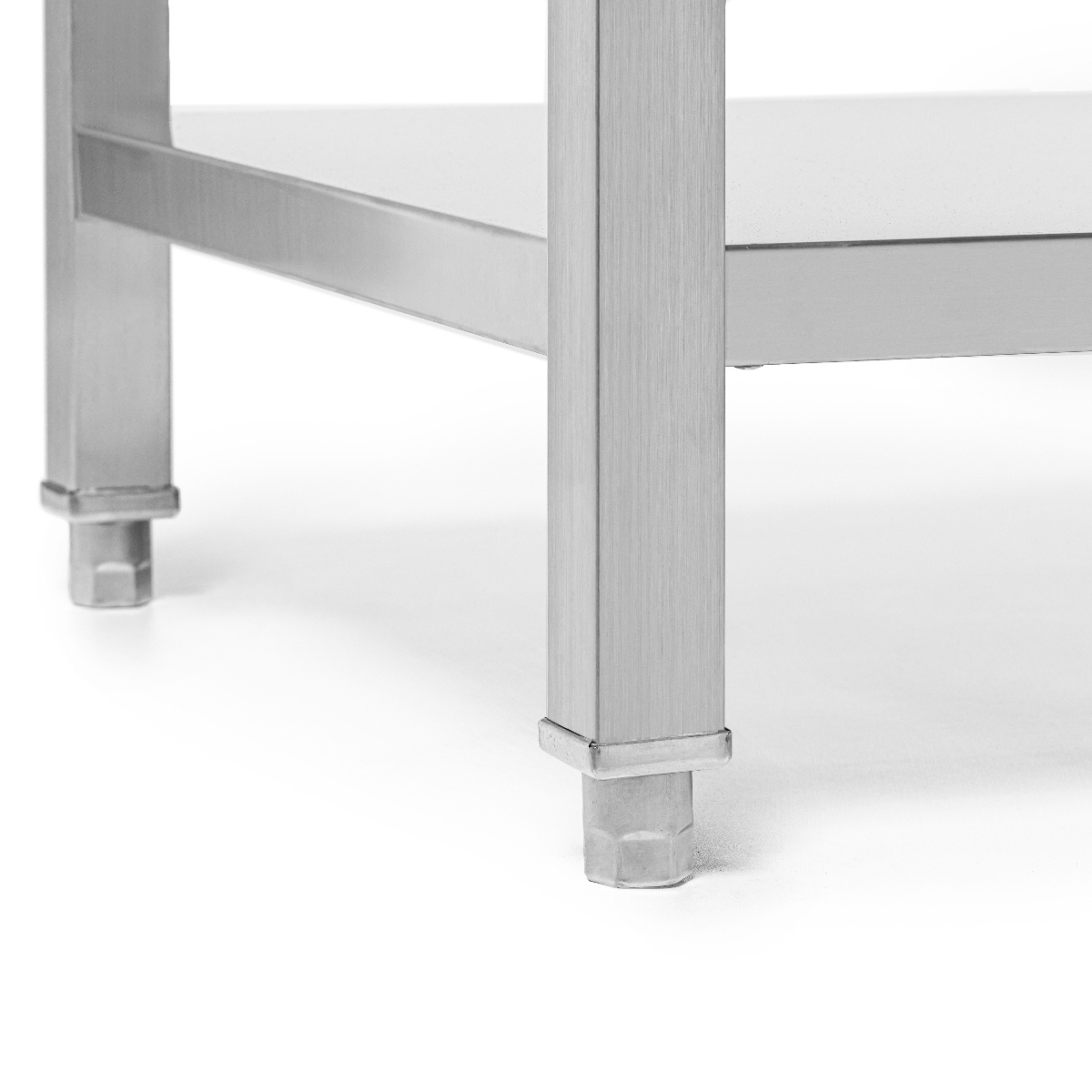 Masă inox cu chiuvetă cu 1 vas dreapta cu raft 100x60x85 cu șuruburi | FORGAST FG15338