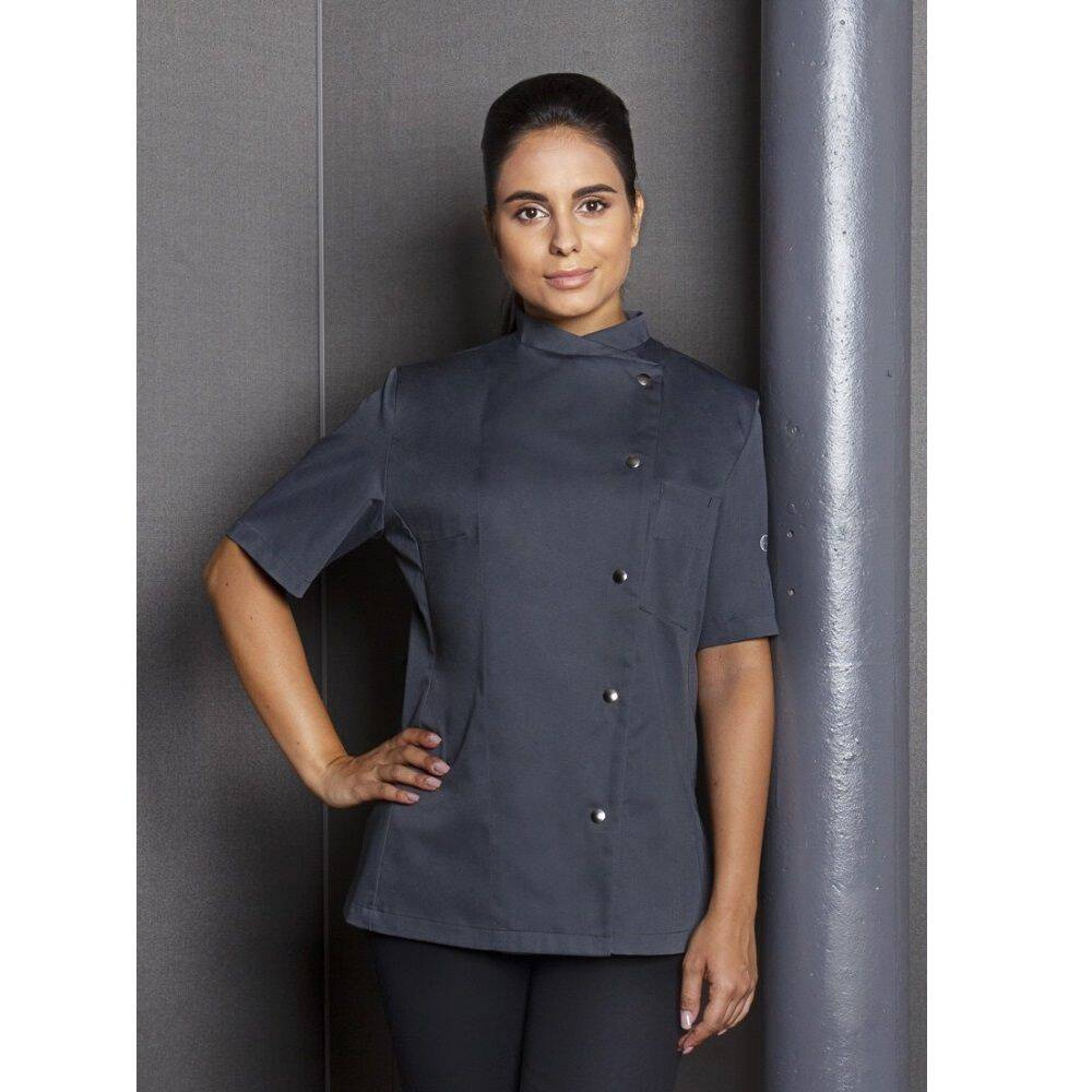 Bluză de bucătar pentru femei Greta antracit | KARLOWSKY JF 4-5