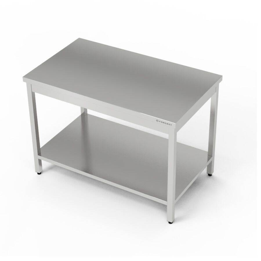 Masă de lucru centrală din oțel inoxidabil cu raft 40x80x85 cm | FORGAST